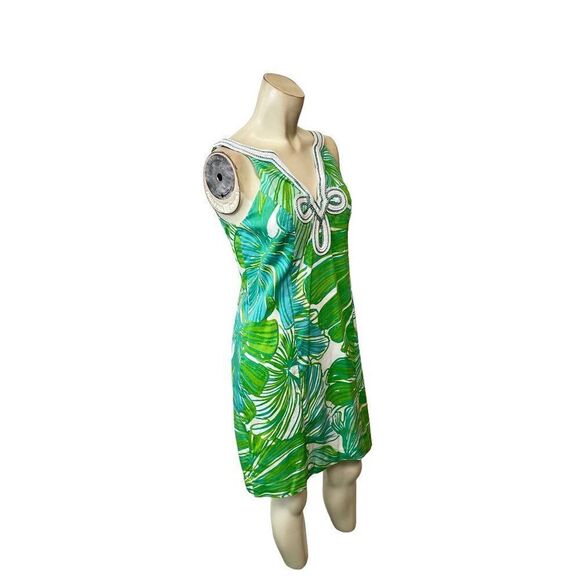 Lilly Pulitzer Green Sheen Fronds Placed Tessa Shift Dress Style 20055 Size 0 - Picture 4 of 7